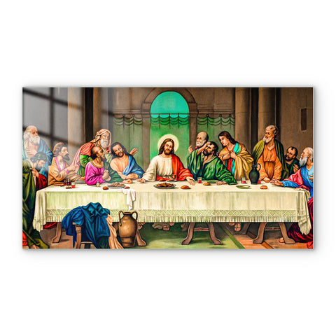 Jesus Christ With Friend - The Last Supper - Painting On Glass