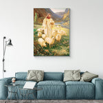 Beautiful Jesus Christ The-Good-Shepherd Tempered Glass Wall Paintings