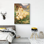 Beautiful Jesus Christ The-Good-Shepherd Tempered Glass Wall Paintings