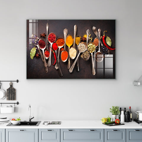 Digital Glass Prints: Elevate Your Kitchen and Restaurant Decor with Vibrant Spice Masala Paintings