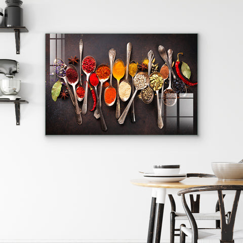 Digital Glass Prints: Elevate Your Kitchen and Restaurant Decor with Vibrant Spice Masala Paintings