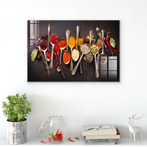 Digital Glass Prints: Elevate Your Kitchen and Restaurant Decor with Vibrant Spice Masala Paintings