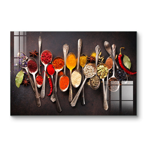 Digital Glass Prints: Elevate Your Kitchen and Restaurant Decor with Vibrant Spice Masala Paintings