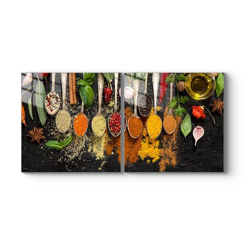 Multiframe Digital Glass Prints: Elevate Your Kitchen and Restaurant Decor with Spice Masala Paintings