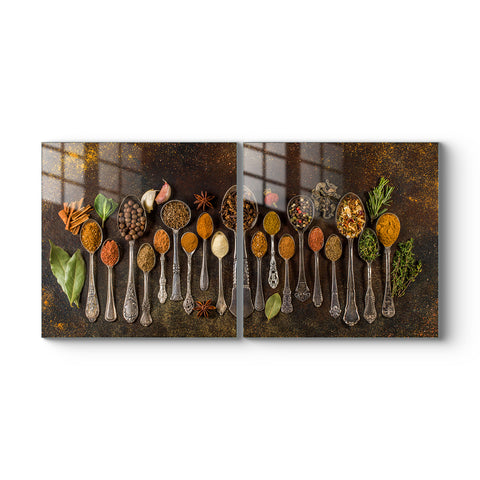 Multiframe Digital Glass Prints: Transform Your Kitchen and Restaurant Decor with Spice Masala Paintings