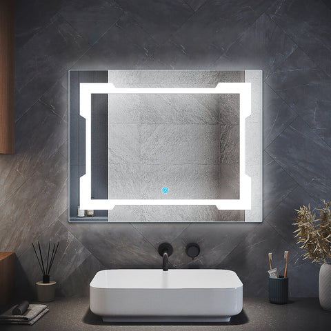 LED Mirror - Border Illuminated Gleam-Natural White Light - Rectangular