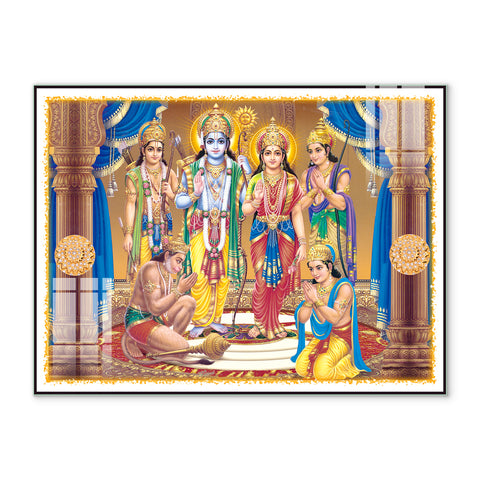 Load Shree Ram Darbar Glass Wall Paintings For Home Wall Decor