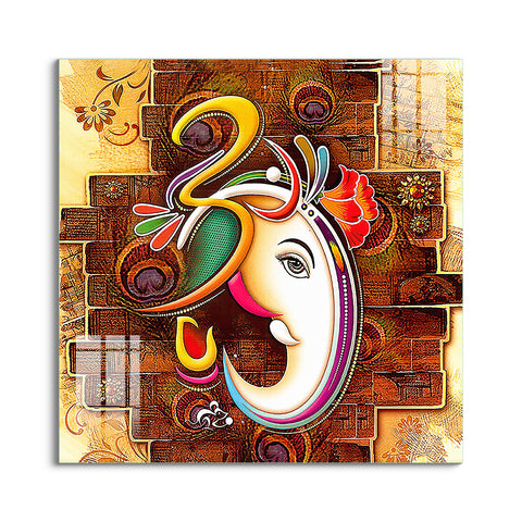 Frameless Beautiful Wall Painting for Home : Lord Ganesha Modern Art