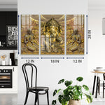 Lord Ganesha Multiframe Paintings for Home & Office Decor- Set Of 3pcs