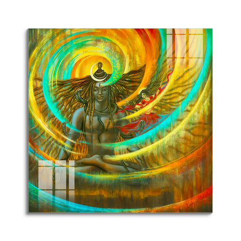 Colorful Abstract Wall Painting : Lord Shiva Shiv (Mahadev)