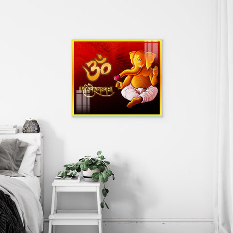 Lord Shree Ganeshay Namah Glass Paintings