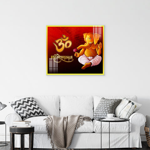 Lord Shree Ganeshay Namah Glass Paintings