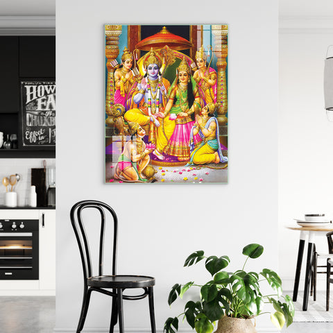 Lord Shree Ram Darbar Glass Wall Paintings