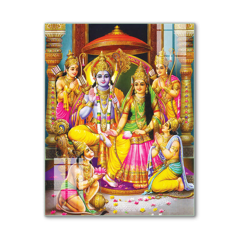 Lord Shree Ram Darbar Glass Wall Paintings