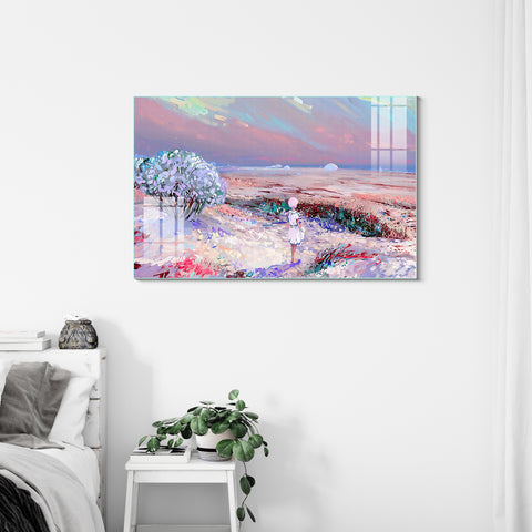 Abstract Frameless Wall Painting for Home: Lost Silence