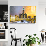Frameless Beautiful Wall Painting for Home : Makka Madina Masjid Scenery Painting