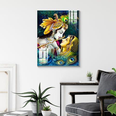 Mesmerising Wall Painting of Radha Krishna