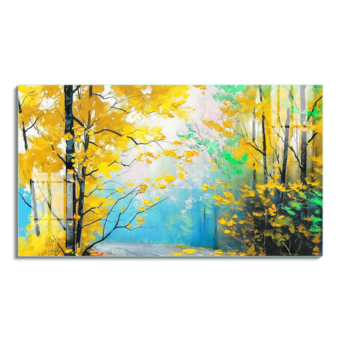 Digital Art Wall Painting for Home: Misty Autumn Day Painting