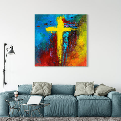 Realistic Modern Jesus Paintings - Cross Splash Oil Painting
