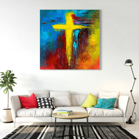 Realistic Modern Jesus Paintings - Cross Splash Oil Painting