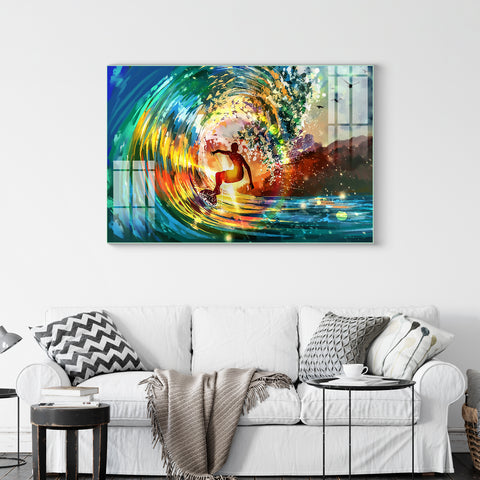 Abstract Frameless Beautiful Wall Painting for Home: Modern Wave Art