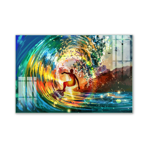 Abstract Frameless Beautiful Wall Painting for Home: Modern Wave Art