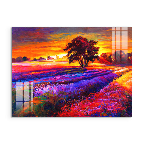 Abstract Wall Painting for Home: Modular Sunset of Scenery Art