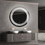 Moon Disc Trio Edged - LED Bathroom Mirror - Natural White Light - Round