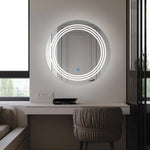 Moon Disc Trio Edged - LED Bathroom Mirror - Natural White Light - Round