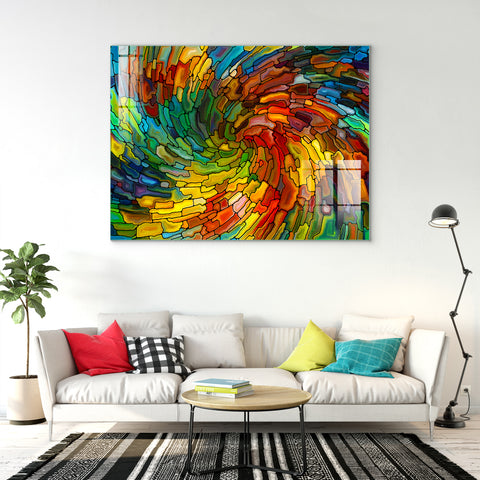 Digital Glass Prints: Mosaic Abstract Art