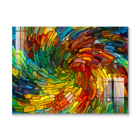 Digital Glass Prints: Mosaic Abstract Art