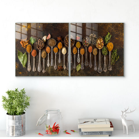 Multiframe Digital Glass Prints: Transform Your Kitchen and Restaurant Decor with Spice Masala Paintings