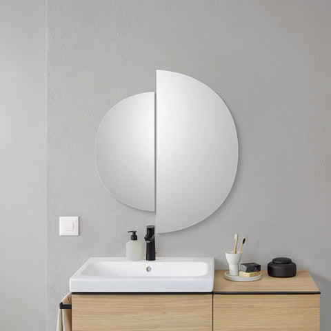 Frameless Semi Circle Mirror for Living Room & Bathroom