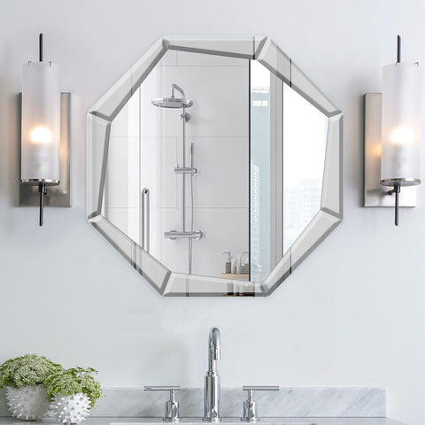 Octagonal Bevelled Mirror Frameless