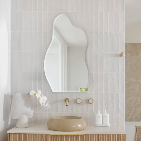 Oval Beveled Spiral Frameless Mirror