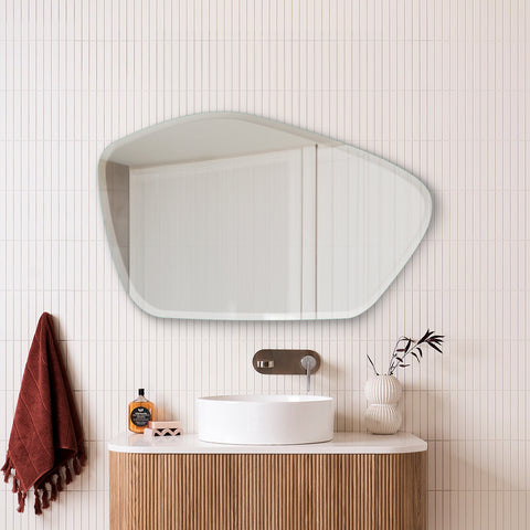 Oval Blob Bevelled Frameless Mirror for Bathroom