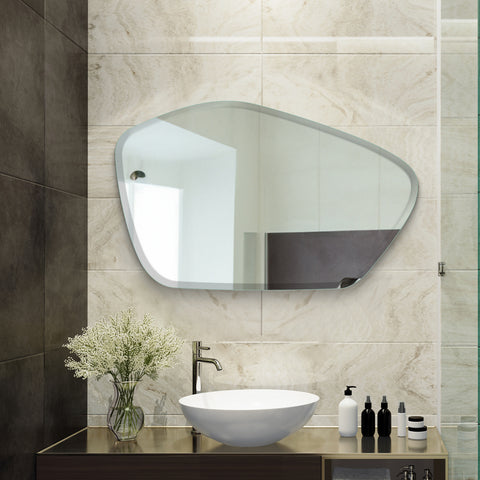 Oval Blob Bevelled Frameless Mirror for Bathroom