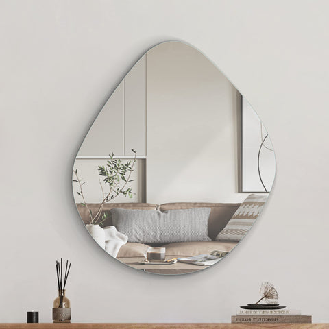 Frameless Irregular Asymmetrical Mirror for Living Room & Bathroom