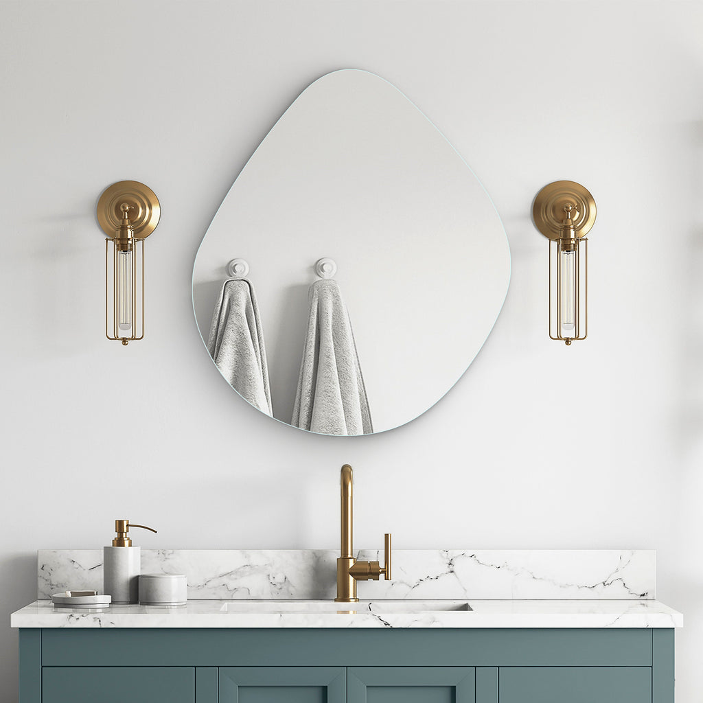 Frameless Irregular Asymmetrical Mirror for Living Room & Bathroom