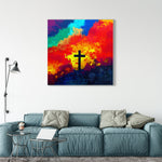 Realistic Modern Jesus Paintings - Cross-Cloud Oil Texture Painting