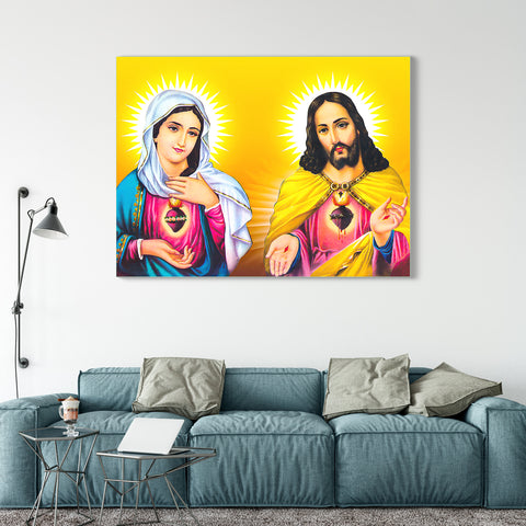 Mother Mary & Lord Jesus Glass Painting