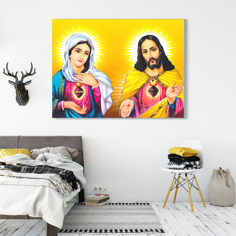 Mother Mary & Lord Jesus Glass Painting