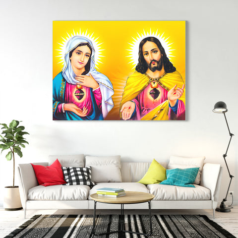 Mother Mary & Lord Jesus Glass Painting