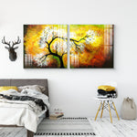Beautiful Multiple Frame Colorful Wall Painting for Living Room: Shaded Tree