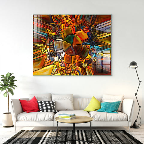 Digital Glass Prints: Shattered Beauty of Abstract Mosaic Art