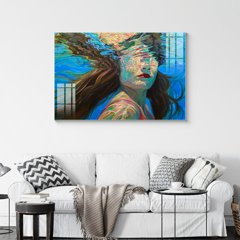 Abstract Frameless Beautiful Wall Painting for Home: Stunning Underwater Painting