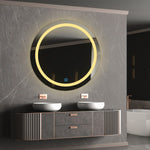 Sun Disc Border Twin - LED Mirror - Warm Light - Round