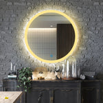 Sun Disc Edged Glow-Round LED Mirror