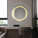 Sun Disc Gears Break - LED Bathroom Mirror - Warm White Light - Round