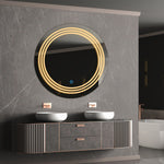 Sun Disc Trio Edged - LED Bathroom Mirror - Warm White Light - Round